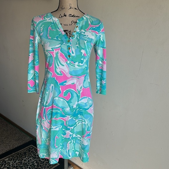 Lilly Pulitzer Alessia Tropical Pink Sands Dress Size XS - Picture 2 of 12